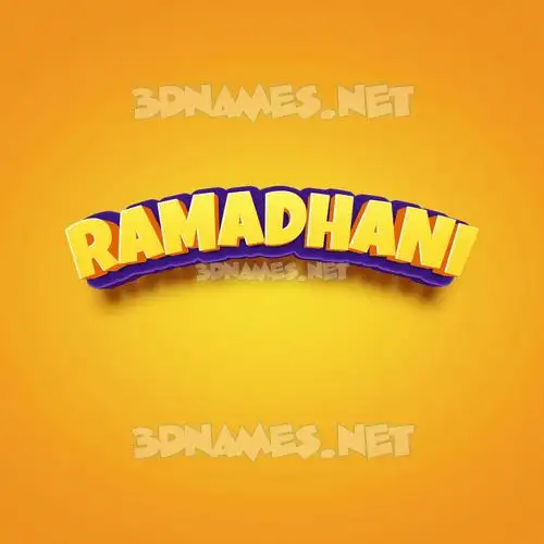 ramadhani in Orange Toon style - 3D name wallpaper