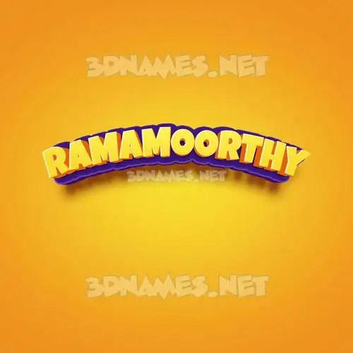 ramamoorthy in Orange Toon style - 3D name wallpaper