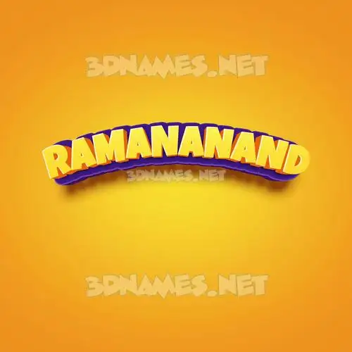 ramananand in Orange Toon style - 3D name wallpaper
