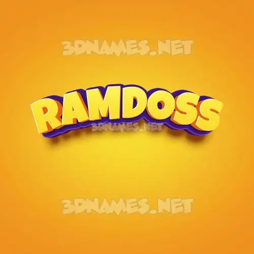 ramdoss in Orange Toon style - 3D name wallpaper
