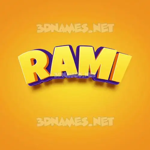 rami in Orange Toon style - 3D name wallpaper