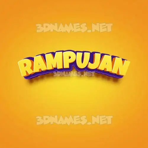 rampujan in Orange Toon style - 3D name wallpaper