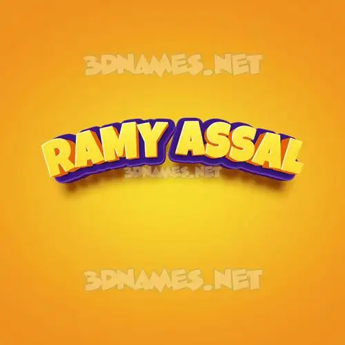 ramy assal in Orange Toon style - 3D name wallpaper