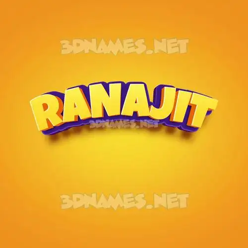 ranajit in Orange Toon style - 3D name wallpaper