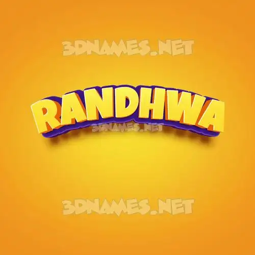 randhwa in Orange Toon style - 3D name wallpaper