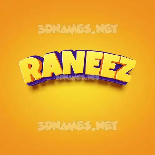 raneez in Orange Toon style - 3D name wallpaper