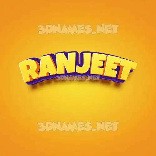 ranjeet in Orange Toon style - 3D name wallpaper