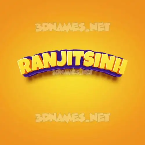 ranjitsinh in Orange Toon style - 3D name wallpaper