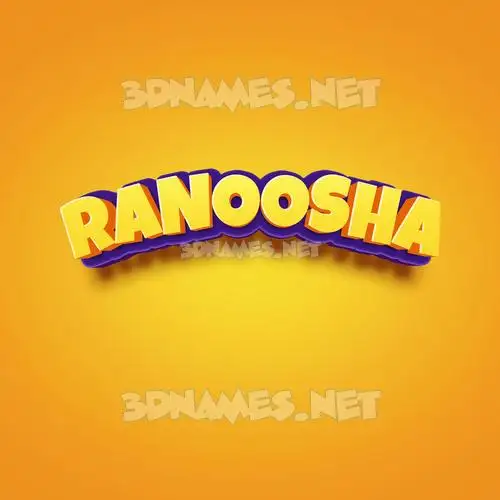 ranoosha in Orange Toon style - 3D name wallpaper