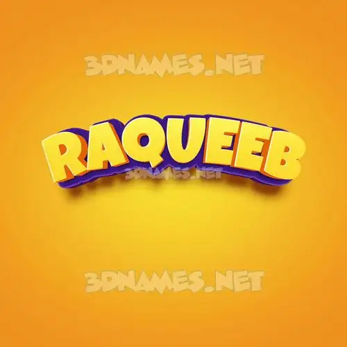 raqueeb in Orange Toon style - 3D name wallpaper