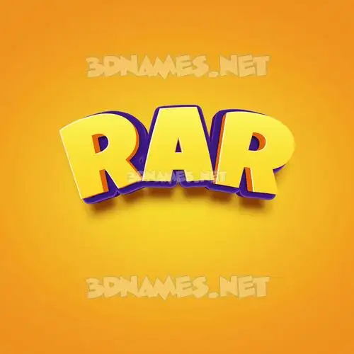 rar in Orange Toon style - 3D name wallpaper rar in Orange Toon style - 3D name wallpaper