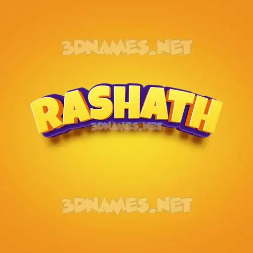 rashath in Orange Toon style - 3D name wallpaper