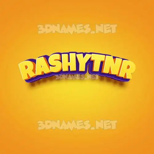 rashytnr in Orange Toon style - 3D name wallpaper