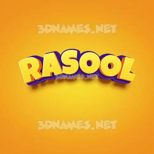 rasool in Orange Toon style - 3D name wallpaper