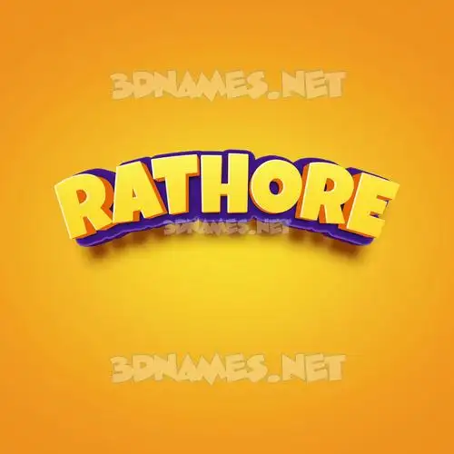 rathore in Orange Toon style - 3D name wallpaper