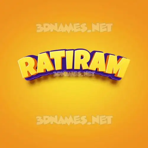 ratiram in Orange Toon style - 3D name wallpaper