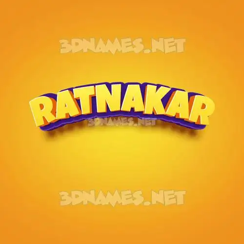 ratnakar in Orange Toon style - 3D name wallpaper