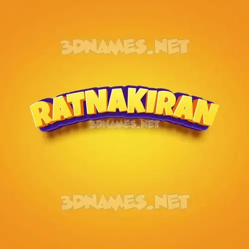 ratnakiran in Orange Toon style - 3D name wallpaper