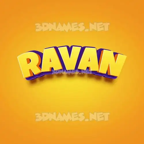 ravan in Orange Toon style - 3D name wallpaper ravan in Orange Toon style - 3D name wallpaper
