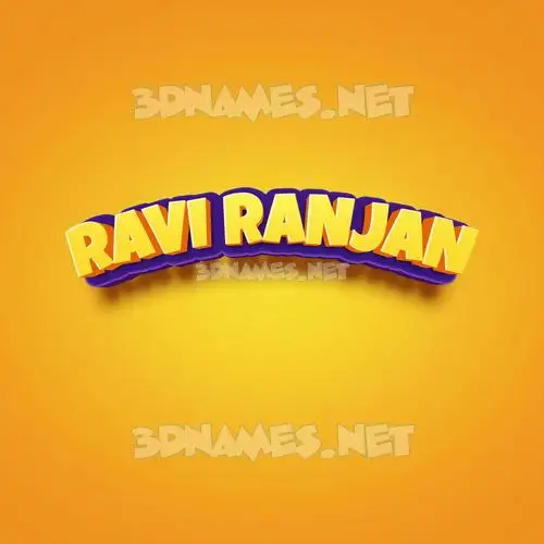 ravi ranjan in Orange Toon style - 3D name wallpaper