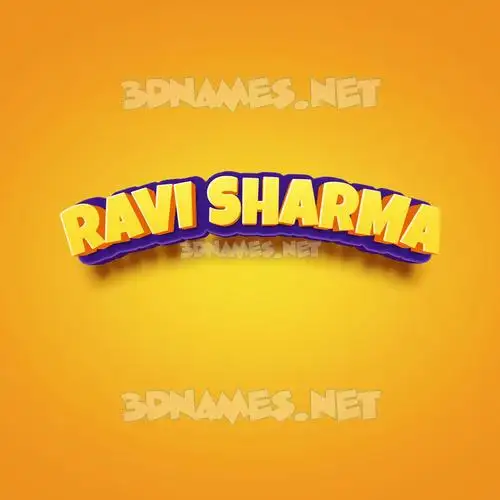 ravi sharma in Orange Toon style - 3D name wallpaper
