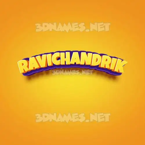 ravichandrik in Orange Toon style - 3D name wallpaper
