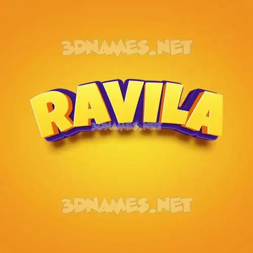 ravila in Orange Toon style - 3D name wallpaper