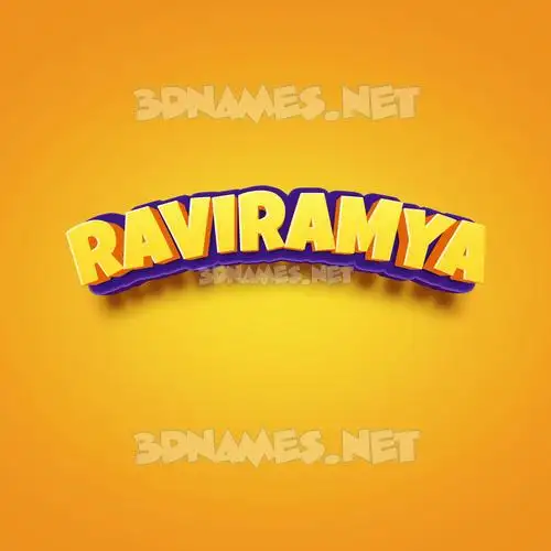 raviramya in Orange Toon style - 3D name wallpaper