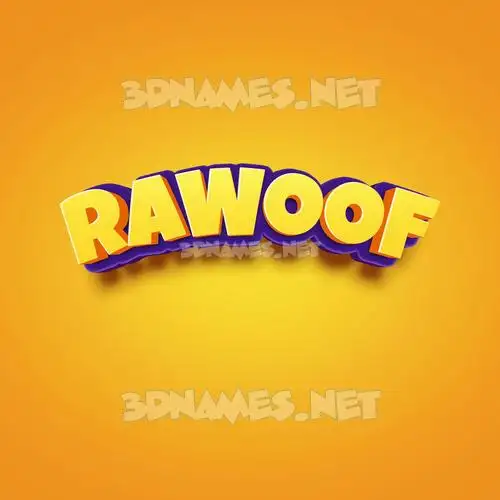 rawoof in Orange Toon style - 3D name wallpaper rawoof in Orange Toon style - 3D name wallpaper