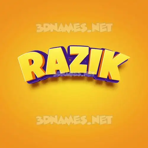 razik in Orange Toon style - 3D name wallpaper razik in Orange Toon style - 3D name wallpaper