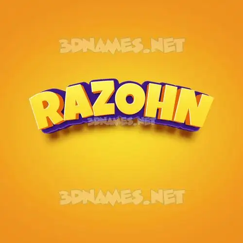 razohn in Orange Toon style - 3D name wallpaper razohn in Orange Toon style - 3D name wallpaper