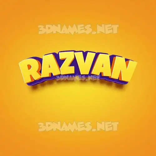 razvan in Orange Toon style - 3D name wallpaper razvan in Orange Toon style - 3D name wallpaper