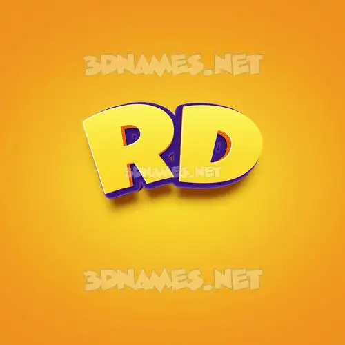 rd in Orange Toon style - 3D name wallpaper