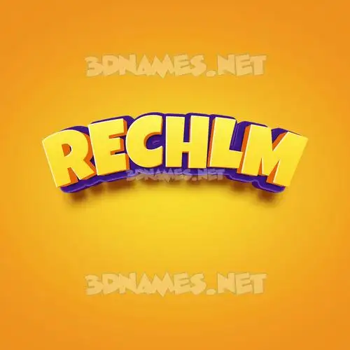 rechlm in Orange Toon style - 3D name wallpaper