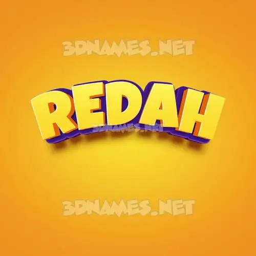 redah in Orange Toon style - 3D name wallpaper