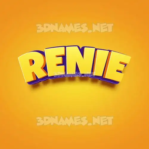 renie in Orange Toon style - 3D name wallpaper