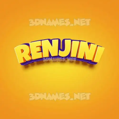 renjini in Orange Toon style - 3D name wallpaper