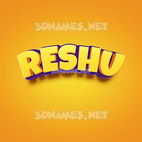 reshu in Orange Toon style - 3D name wallpaper