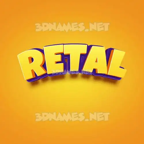 retal in Orange Toon style - 3D name wallpaper retal in Orange Toon style - 3D name wallpaper