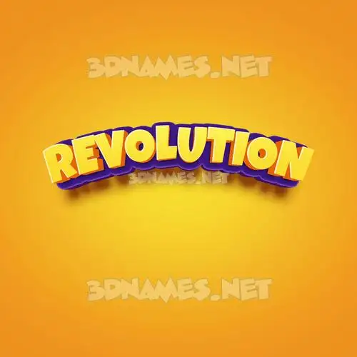 revolution in Orange Toon style - 3D name wallpaper