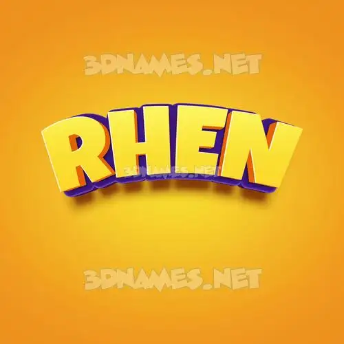rhen in Orange Toon style - 3D name wallpaper