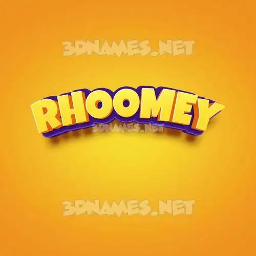 rhoomey in Orange Toon style - 3D name wallpaper