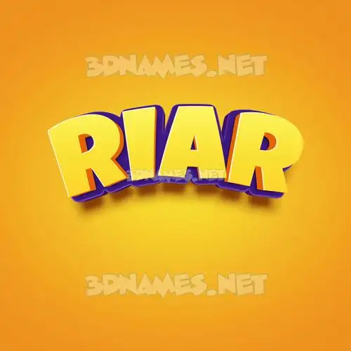riar in Orange Toon style - 3D name wallpaper