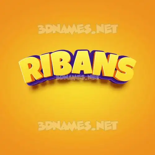 ribans in Orange Toon style - 3D name wallpaper ribans in Orange Toon style - 3D name wallpaper