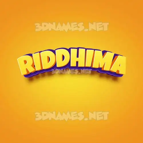 riddhima in Orange Toon style - 3D name wallpaper