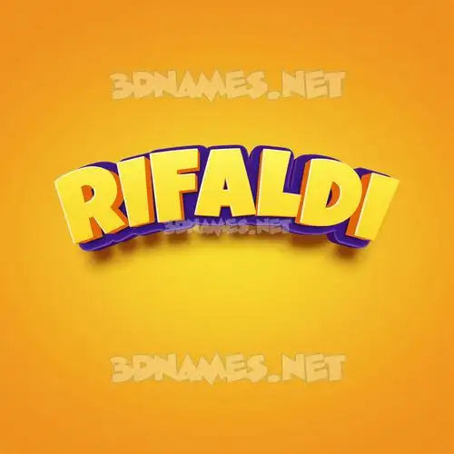 rifaldi in Orange Toon style - 3D name wallpaper