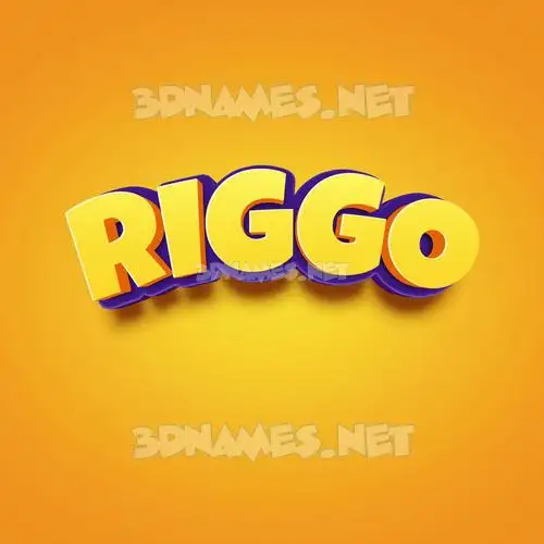 riggo in Orange Toon style - 3D name wallpaper
