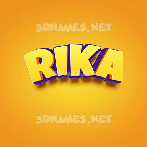 rika in Orange Toon style - 3D name wallpaper