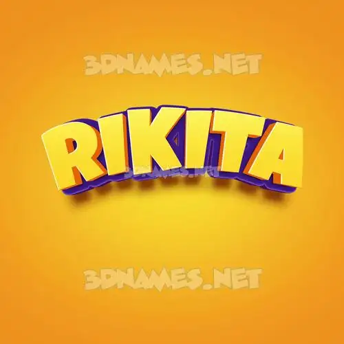 rikita in Orange Toon style - 3D name wallpaper