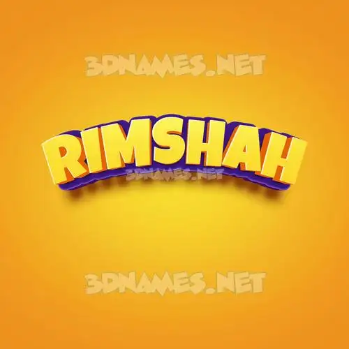 rimshah in Orange Toon style - 3D name wallpaper